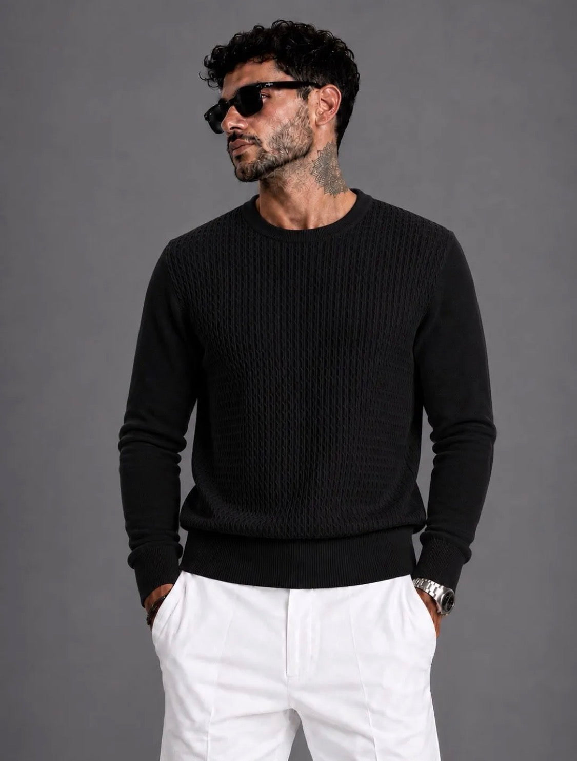 Strickpullover mit Strukturmuster