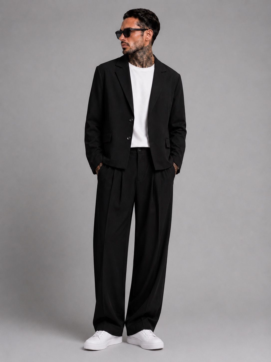 Zweiteiler mit Blazer und Wide-Leg-Hose
