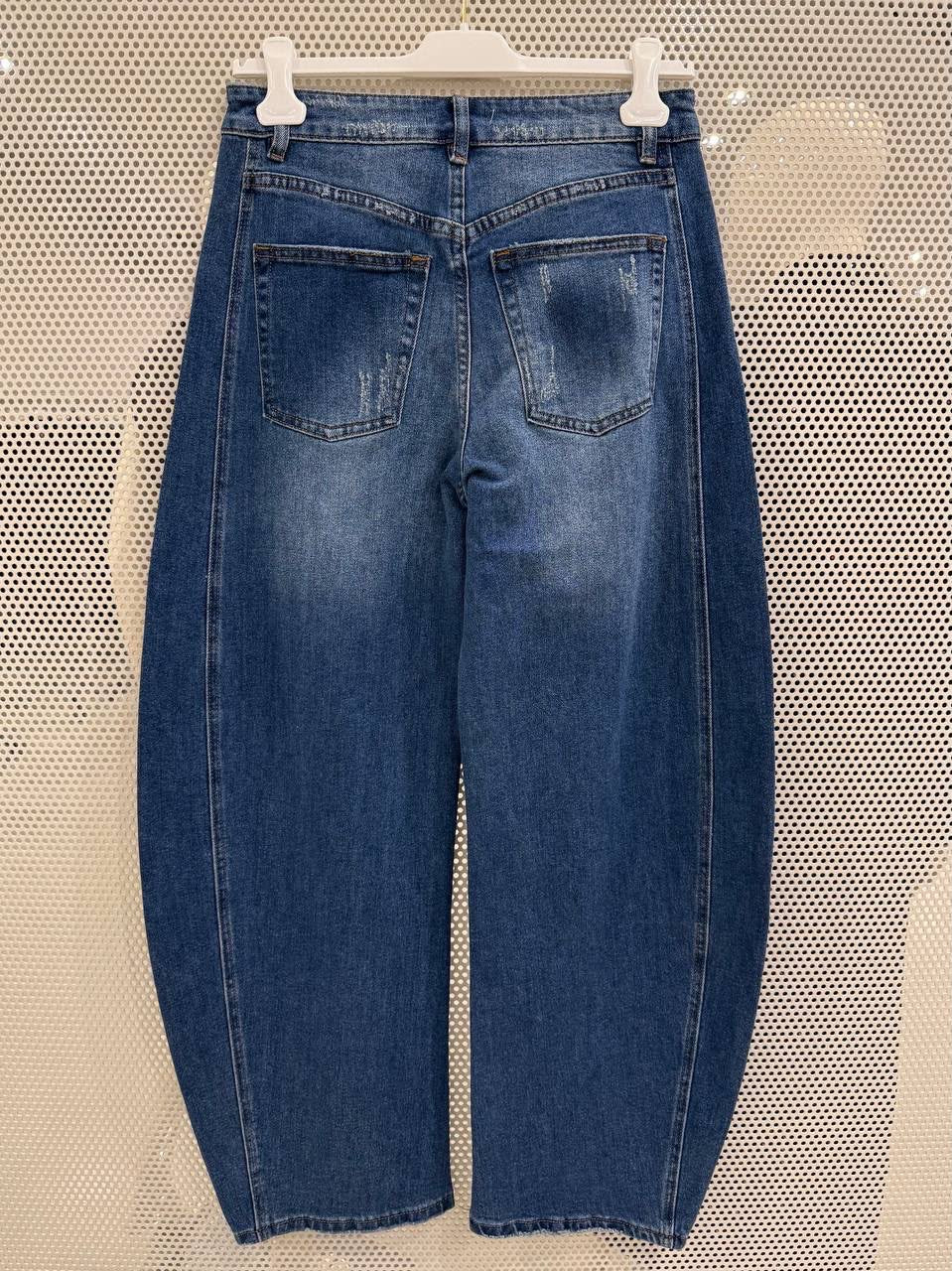 Wide-Leg Jeans mit funkelnden Strass-Details