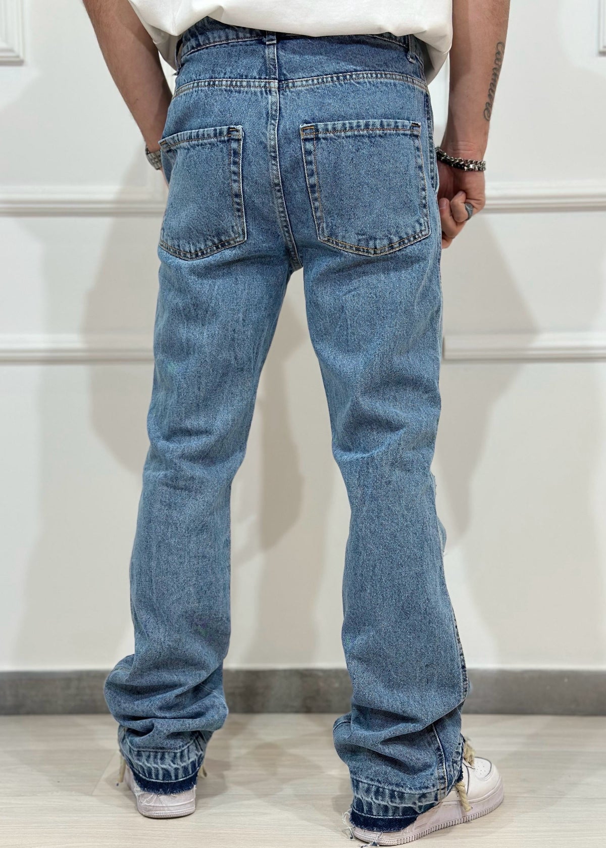 Straight Fit Patch Jeans