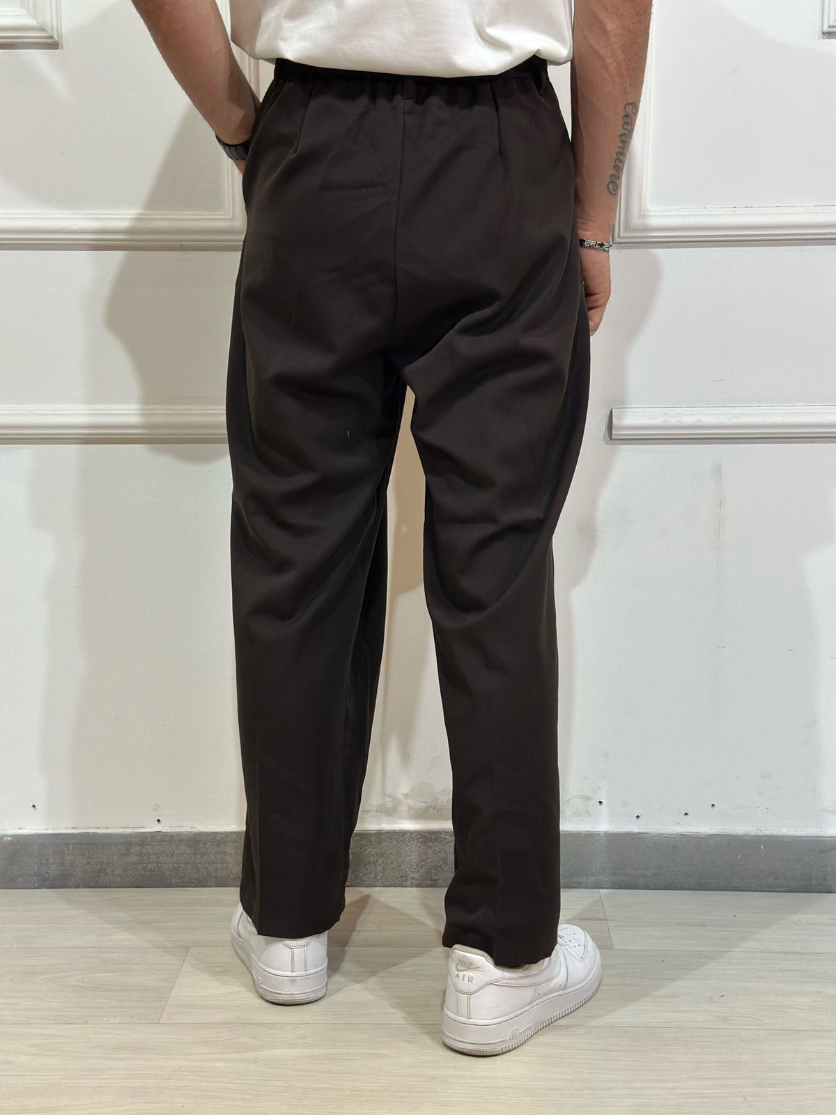 Wide-Leg-Hose Noir Pleat