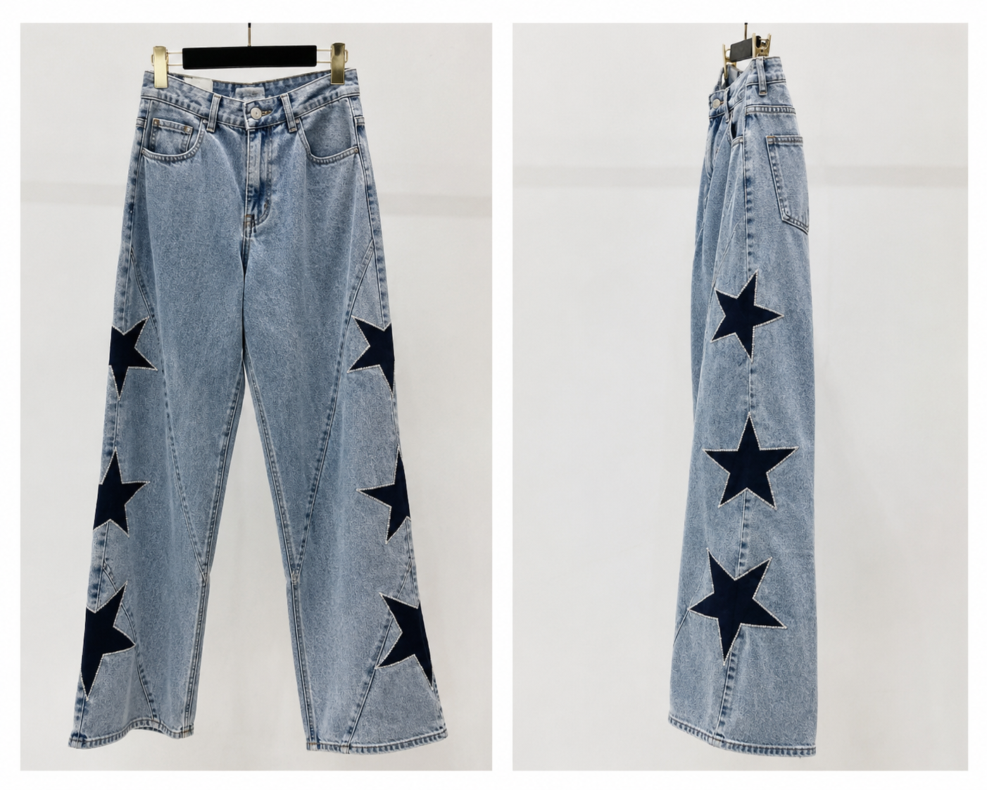 Jeans mit Stern Applikationen