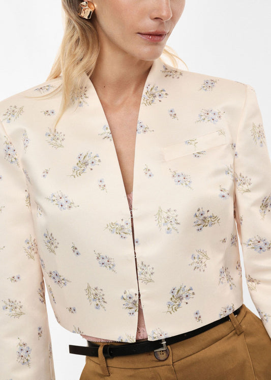 Kurzer, geblümter Blazer