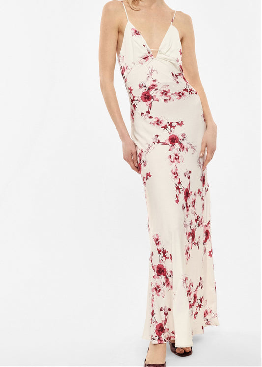 Langes Kleid mit dünnen Trägern