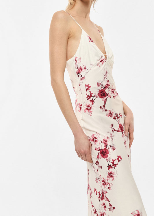 Langes Kleid mit dünnen Trägern