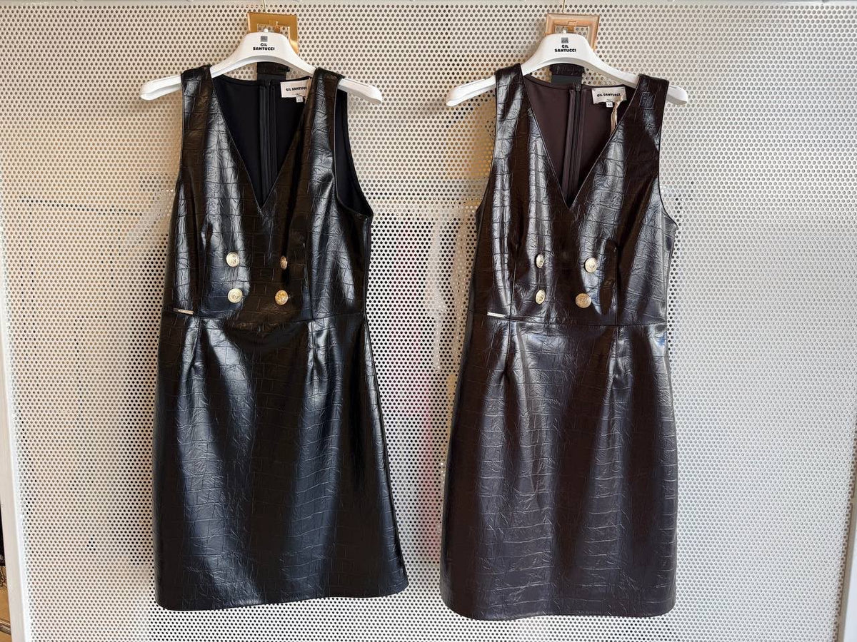 Elegantes Kleid in Kroko-Optik mit Gürtel