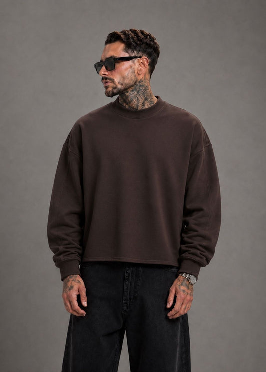 Oversize-Sweatshirt mit Raw-Cut-Saum