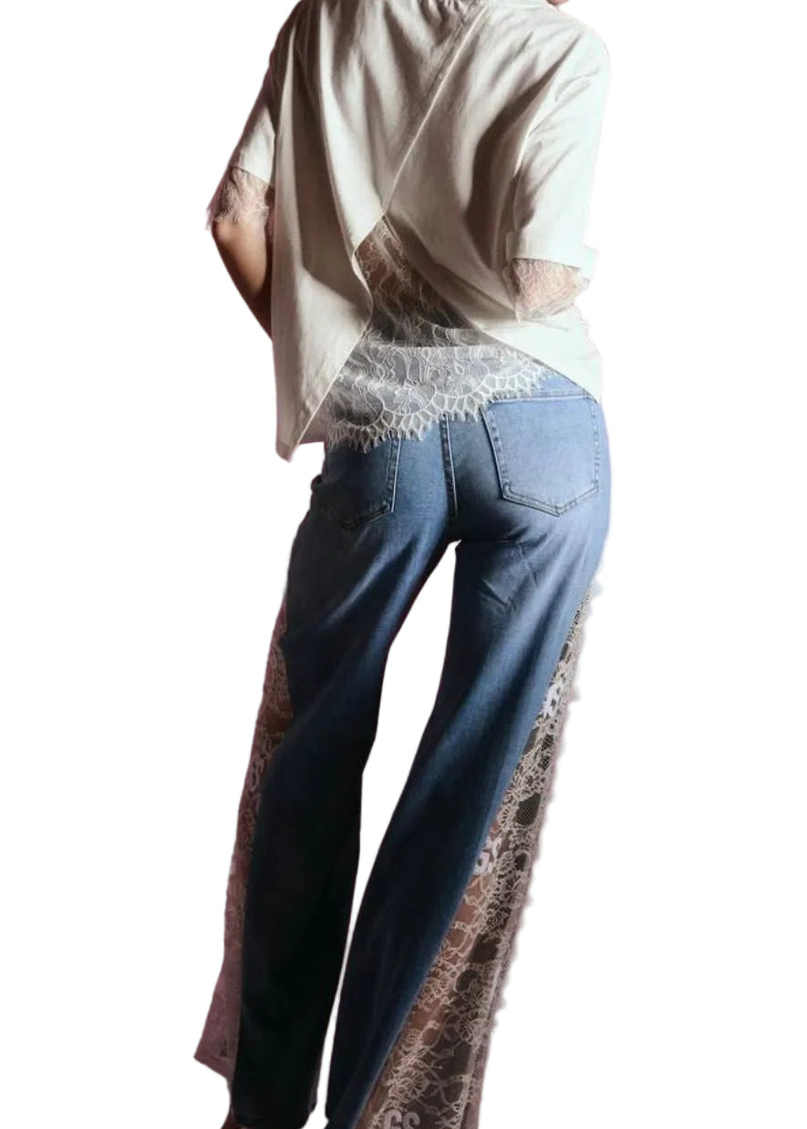 Jeans mit spitze