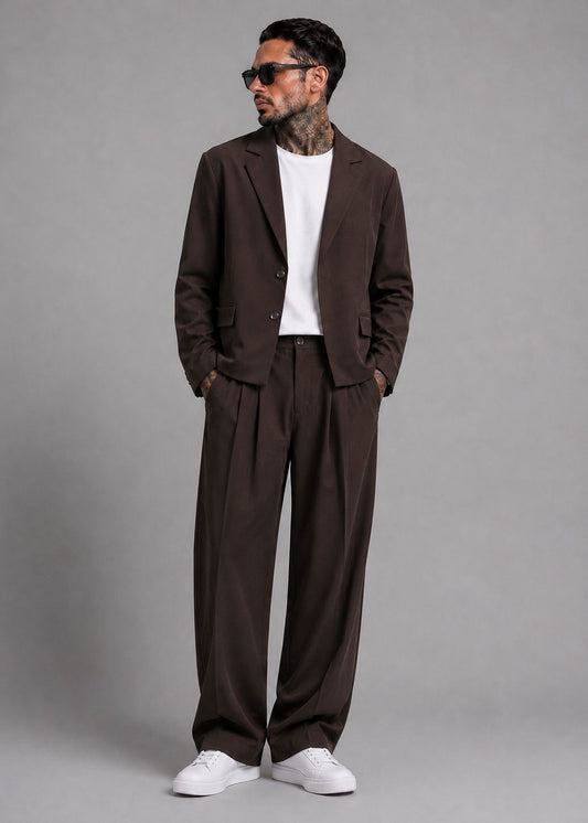 Zweiteiler mit Blazer und Wide-Leg-Hose