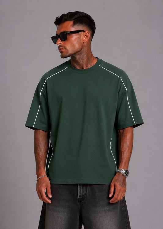 Oversize-T-Shirt mit Kontrastpaspeln