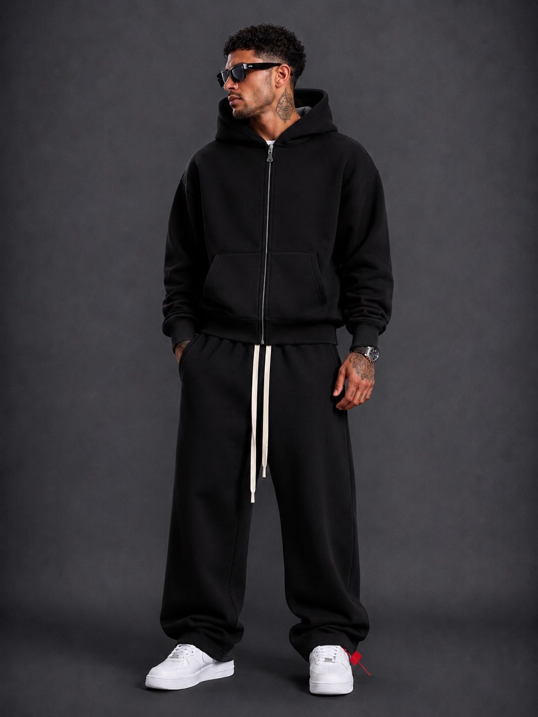 Herren Jogginganzug mit Zip Hoodie