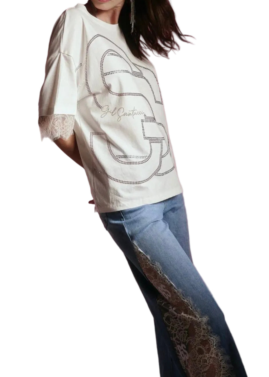 Jeans mit spitze