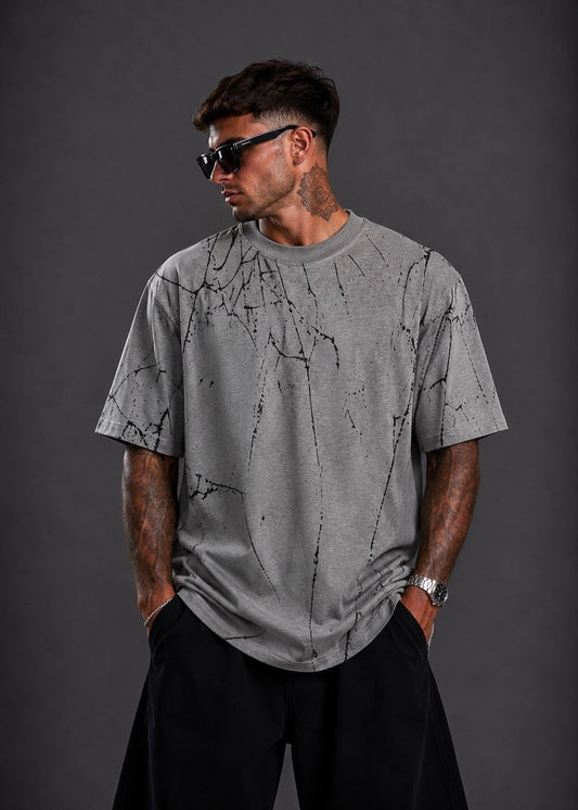 Oversize-T-Shirt mit abstraktem Splash-Print